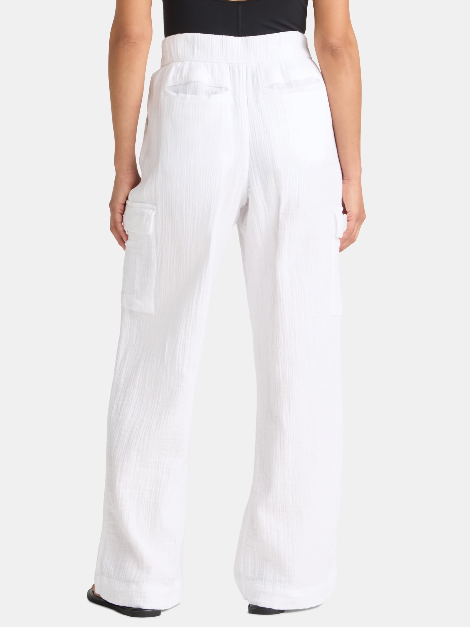 Time and Tru Women's and Women's Plus Cotton Double Cloth Cargo Pants, Sizes XS-4X