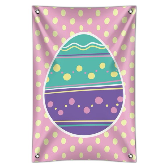 Cute Easter Egg Turquoise Purple Polka Dots Home Business Office Sign