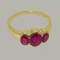 thumbnail image 5 of LBG British Made 14k Yellow Gold Ring with Natural Ruby Womens Engagement Ring - 33 size options - Size 7.25, 5 of 6