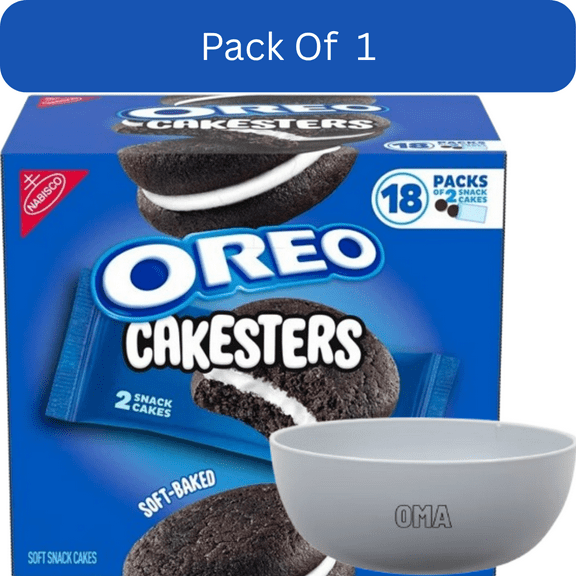OREO Cakesters Soft Snack Cakes, 2.02 oz., 18 pk., with white bowl by OMA