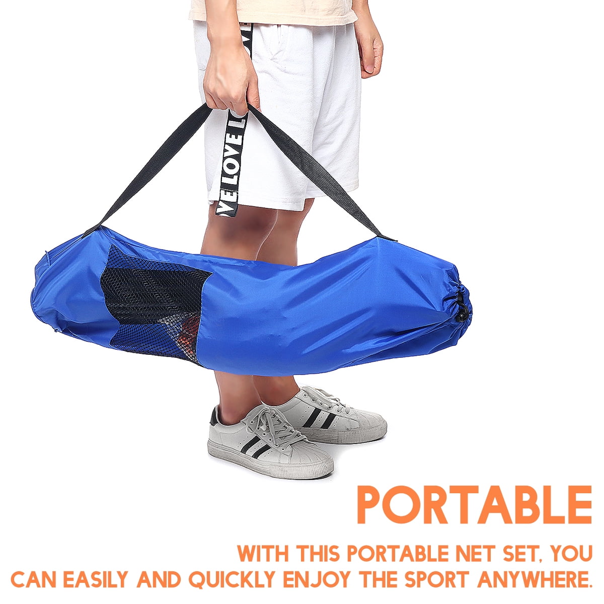 20 Feet Portable Badminton Volleyball Tennis Net Set with Stand/Frame Carry Bag 