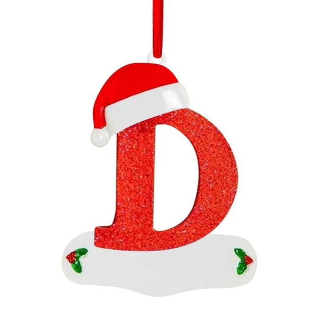 TQEHS 26 adornos navideños con letras en inglés para exhibiciones festivas Colgantes O3O1