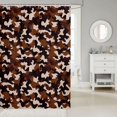 thumbnail image 2 of Manfei Rustic Camo Shower Curtain 72Wx72L, Vintage Mosaic Shower Curtain 72Wx72L, Coyote Brown, 2 of 5