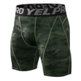thumbnail image 2 of Gyexs Mens Compression Shorts Quick Drying Athletic Stretch Base Layer Shorts Workout Shorts for Running Gym Training Z01 Army Green, Size L, 2 of 3