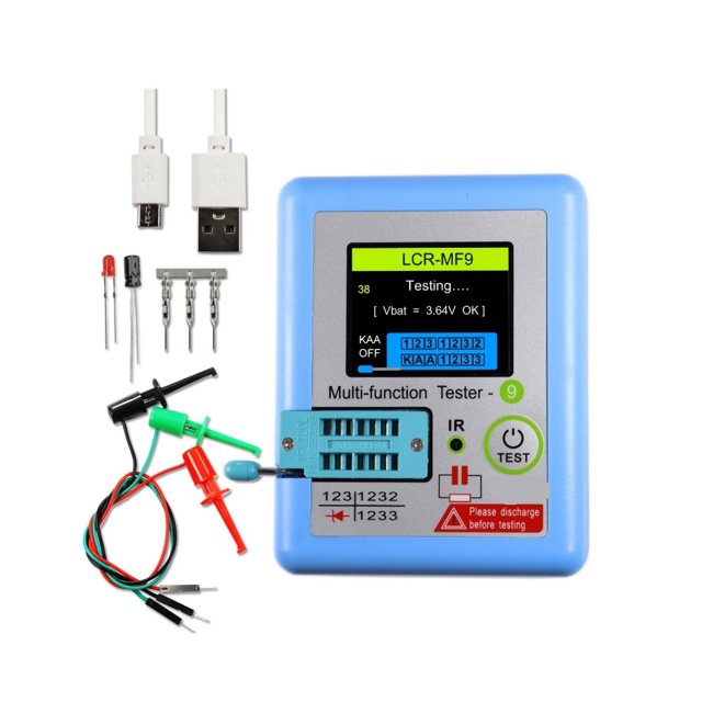MF9 Multifunctional Transistor Tester - 1.8 Inch Display, Tests Diode, Triode, Capacitance, ,Easy to Use