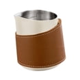 thumbnail image 3 of Jarra para espumar leche sin asa, jarra para leche sin asa, accesorios para café expreso envueltos en cuero de PU, taza para café con boca y M, 3 of 9