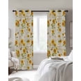 thumbnail image 4 of Botanical Sunflowers Kitchen Curtains Summer Flower Butterfly Country Cafe Short Curtains for Bathroom Blackout Window Curtain Grommet Small Window Treatment Drapes for Bedroom Living Room 52"x45"x2, 4 of 9