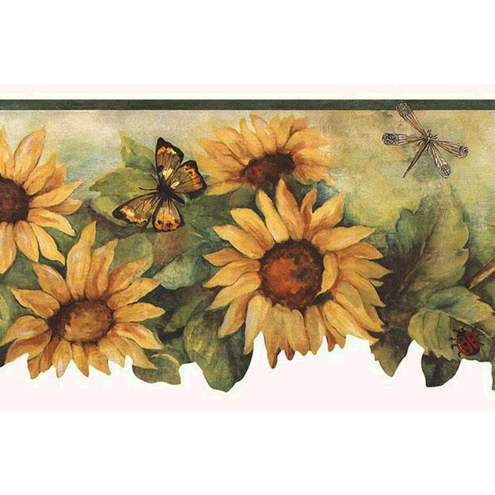 Scalloped Sunflower Wallpaper Border BG71362da - Walmart.com - Walmart.com