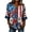 Blue, variant on Womens Shirts Casual Independence Day American Flag Star Pattern Notch V Neck 3/4 Sleeve Peplum Hem Patriotic Blouse Fashion Daily Top Black XL