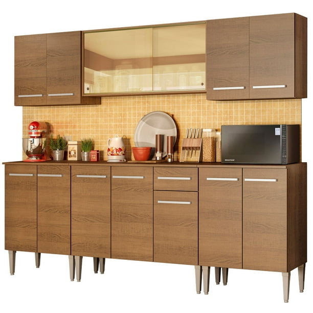 Cocina Integral Completa 233cm Emilly Fire Madesa 03 - Marrón