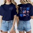 thumbnail image 2 of WERYOUNG Casual Short Sleeve Crew Neck T Shirt For Women Patriotic Graphic Tee 250th Anniversary T-Shirts Holiday Party Cozy Top, 2 of 5