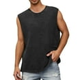 thumbnail image 4 of Bcfgryg Men's Summer Fashion Retro Loose Vest Plus Size Casual Base Shirt Mens Casual Vest Black M, 4 of 5