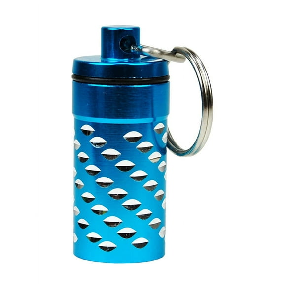 Ezy Dose Metal Sparkle Brights Keychain Pill Caddy (Blue)