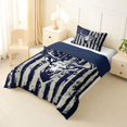 thumbnail image 2 of Manfei Vintage Flag Twin Comforter Sets,Wild Deer Bedding Set,Navy White,Navy Blue Reversible,2pcs,1 Comforter and 1 Pillowcase, 2 of 7
