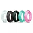 thumbnail image 4 of GKNET Silicone Rings Women Wedding Rubber Bands Hypoallergenic Flexible Finger Ring-A-silver-9, 4 of 9
