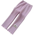 thumbnail image 3 of Dpytoraw Girls Fleece Lined Leggings Thick Warm Thermal Tights for Winter Outdoor Purple Size 5-6 Years, 3 of 4