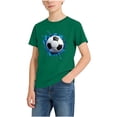 thumbnail image 2 of ITSAME T-Shirts for Boys, Short Sleeve Football Print Round Neck Kids Fashion Casual Tops Green Size 9-10, 2 of 7