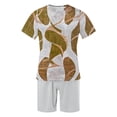 thumbnail image 4 of Ensemble pour Hommes : Blouse à Manches Courtes à Col Rond et Shorts à Taille Élastique, Tenue d'Été Décontractée en Polyester pour l'Extérieur, Bleu Taille P, 4 of 5