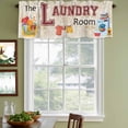 thumbnail image 4 of Laundry Room Valances for Windows, Decorative Rod Pocket Window Valance Curtains, Rustic Farmhouse Washing Machine Clothes Short Curtain Drapes for Kitchen/Living Room, 2 Panels, 54" W x 18" L, 4 of 8