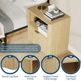 thumbnail image 4 of GarveeHome Fluted Farmhouse Night Stand with Charging Station, 23" Mid-Century Modern Nightstand, 2 Drawers End Table, 2PCS, 4 of 8