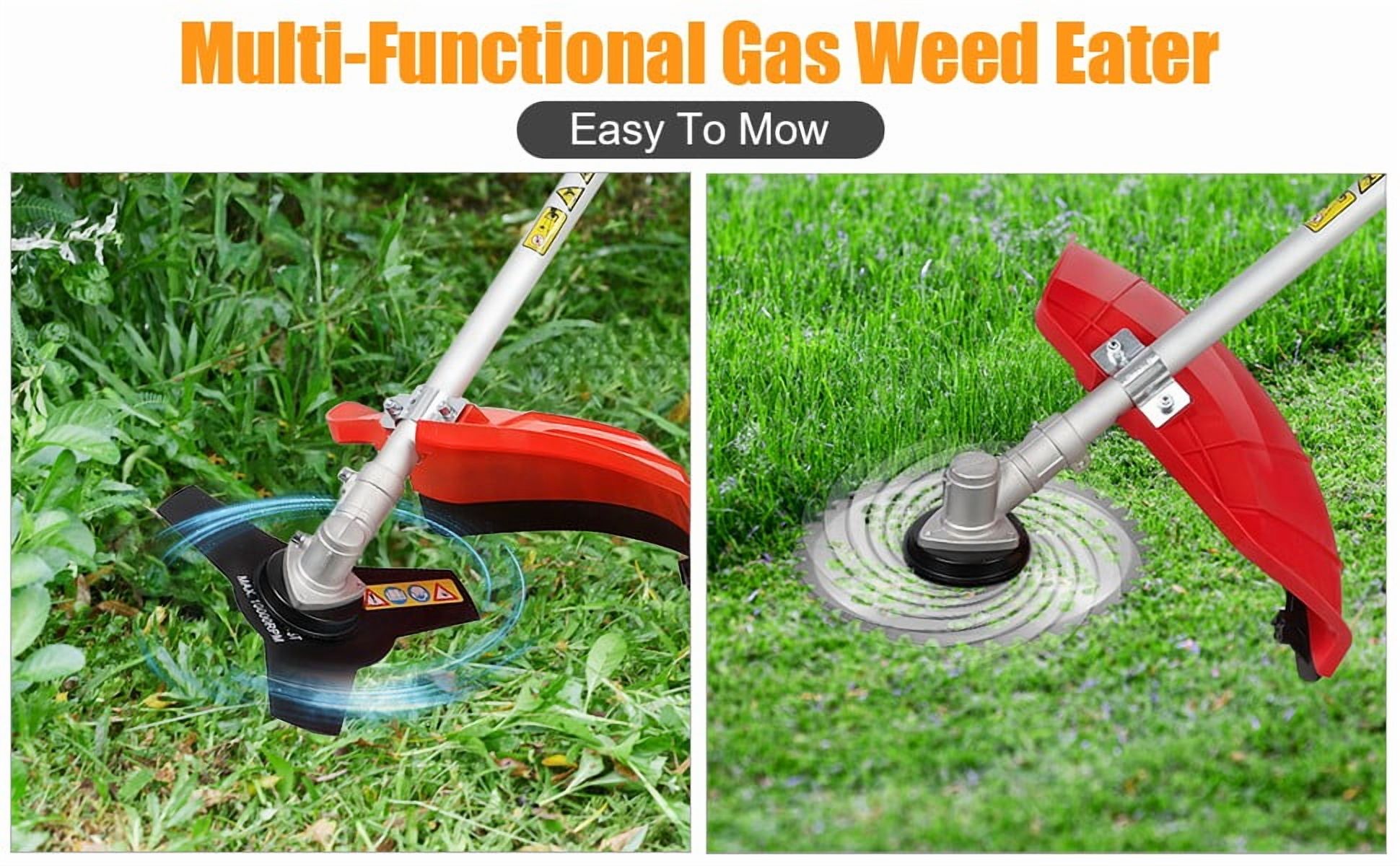 YNCE Gas Weed Eater, 52cc 2-Stroke Weed Eater Gas Powered, 5 in 1 Multi-Functional Gas Weed Wacker with Full Functioning Guard Accessories