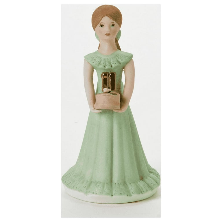ENESCO Growing Up Girls Age 16 Figurine - Brunette Holding Ribbon, 6.5 Inch Bisque Porcelain Collectible