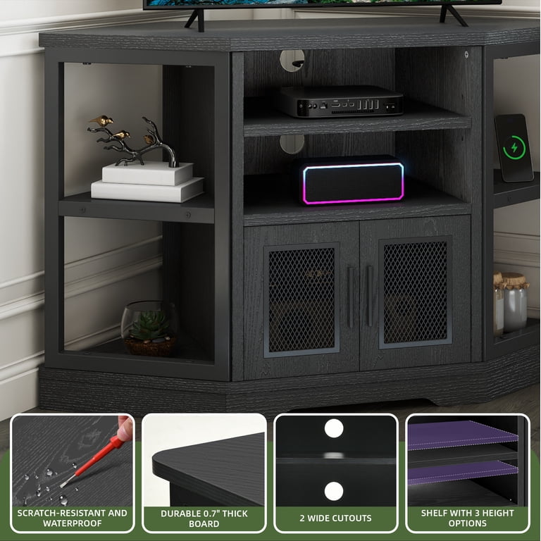 Uforic 47.5 Inch Wood TV Stand with Power Outlets photo 6