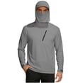 thumbnail image 2 of UV Protection Shirts for Men High Neck Long Sleeve Pullover Top UPF 50+ Lightweight Breathable Shirt with Built In Face Cover, 2 of 5