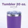 thumbnail image 4 of Vasos de Acero Inoxidable - Termo Tumbler | Vaso Térmico de 20oz - 600ml | Mantiene la Temperatura Entre 8 y 24 Horas - Bebidas Frías y Calientes | Tapa Antiderrame - Ideal para violeta 20oz - 600ml NORDAY 20TBLACK, 4 of 6