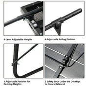 Balcony Table Hanging Deck Railing Table Outdoor Balcony Bar Table for Railings Folding Adjustable Black