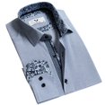 thumbnail image 1 of Multicolor Men's Long Sleeve Slim Fit Designer Dress Shirt, European Cotton Made, Small, 1 of 6