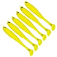 thumbnail image 1 of 3uds. Cebo de cola en T biónico suave, accesorios de pesca multifuncionales de 9cm, amarillo, 6 uds., 1 of 3