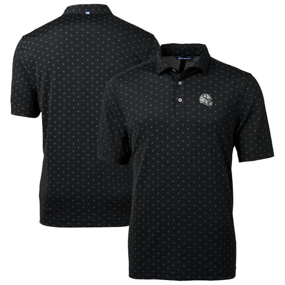 Men's Cutter & Buck Black Indianapolis Colts Big & Tall Virtue Eco Pique Tile Print Recycled DryTec Polo