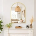 thumbnail image 3 of Taoset 36x24 Inch Gold Arched Wall Mirror with Tempered Glass, Rust-Resistant Metal Frame, 3 of 4