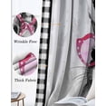 thumbnail image 3 of Easter Blackout Curtains for Bedroom Living Room Darkening Curtains 54 Inch Long Funny Rabbit Carrots Black White Buffalo Plaid Short Curtain for Small Window Treatment Grommet Drapes 52"x54"x2, 3 of 9