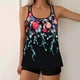 thumbnail image 1 of Trajes de baño Amzcrzy Tankini para mujer, trajes de baño, traje de baño para mujer, traje de baño conservador dividido con estampado grande, traje de baño dividido, rosa fuerte, 4XL, 1 of 6