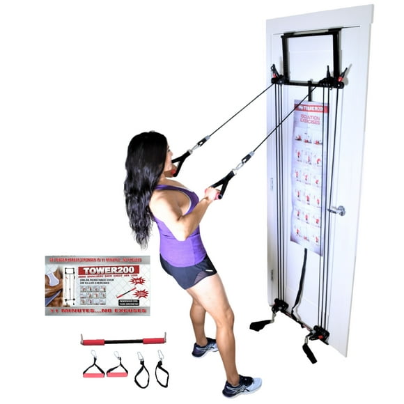 Tower 200 Complete Door Gym Full Body Total Workout System Fitness Exercise Home Gym Strength Training