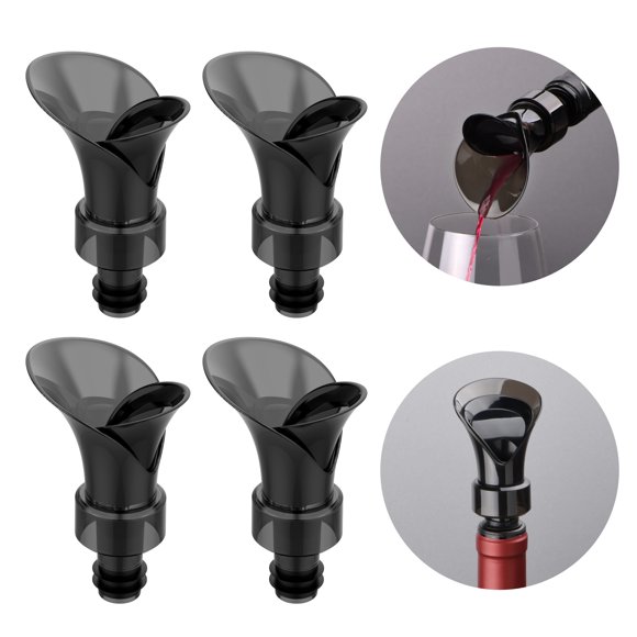ANNIVERS [4 Pack] Bouchon et Bec Verseur 2-en-1 pour Bouteille de Vin