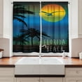 thumbnail image 2 of Ambesonne Florida Kitchen Curtains, Dreamlike Sunset Shore, 55"x39", Multicolor, 2 of 3