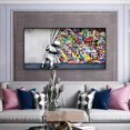 thumbnail image 3 of 1pc, Street Art Banksy Graffiti Wall Decoration, Oil Canvas Painting Wall Art, Room Decor, Home Decor, Holiday Decor, Festivals Decor, Sence Decor, Bedroom Decor, Living Room Decor, Entrance Decor, Ba, 3 of 4