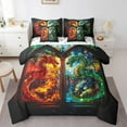 thumbnail image 1 of Erosebridal Magic Dragon Animal Bedding Sets Queen Size, Retro Wildlife Bed Sheets Set, Microfiber 7pcs, 1 of 5