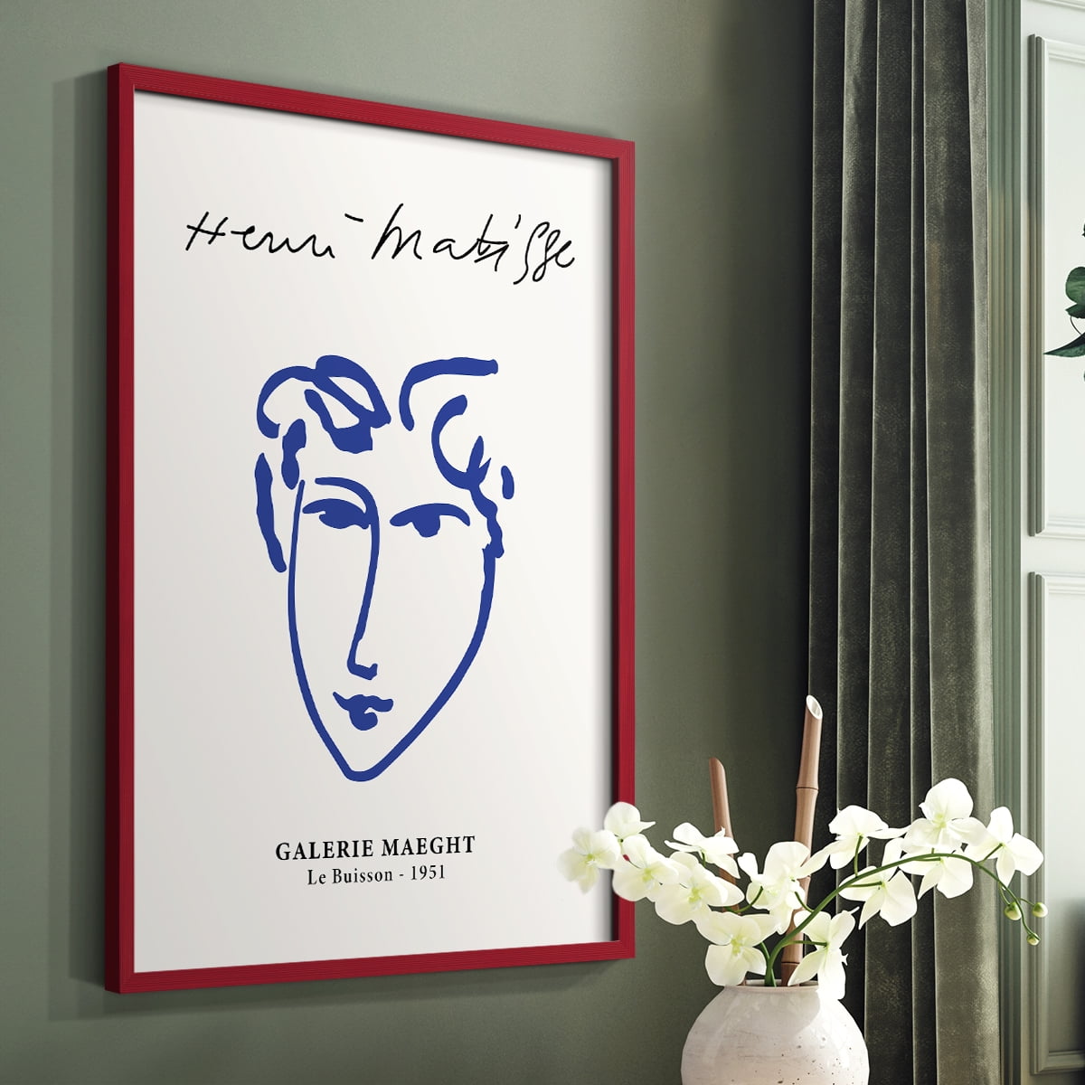 Matisse CVII Framed Print in Red Solid Wood 8 x 10 Framed Print