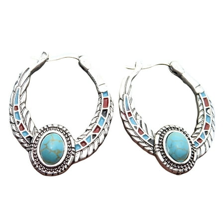 DESIGNICE 2026 New Boho Earrings Vintage Boho Turquoise Gemstone Drop Dangle Hooks Earrings for Weddings, Engagements, Parties, Casual Wear, Festivals