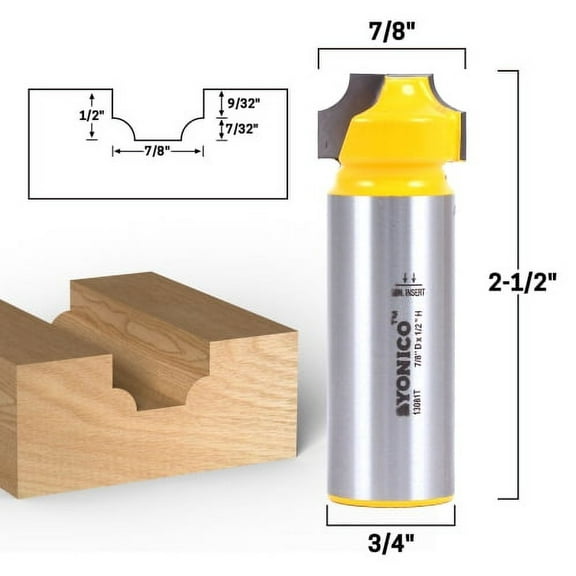 7/32" Radius Round Over Groove Router Bit - 3/4" Shank - Yonico 13081t