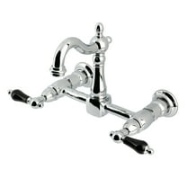 Kingston Brass KS2441PKL Duchess Double-Handle Wall-Mount Bridge Kitchen Faucet, Polished Chrome
