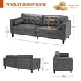 thumbnail image 4 of AECOJOY Leather Couch Sofa Mid-Century Sectional Sofa 3 Seater Sofa on Clearance,Grey, 4 of 8