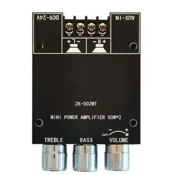 Módulo amplificador subwoofer ZK-502MT 2x50W 2.0 canal alta potencia kit placa
