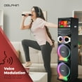 thumbnail image 3 of Dolphin XL-2120 KaraokeBox Dual 12" Bluetooth Karaoke Speaker – 200W Powerful Bass, 15" Smart Android Touchscreen, HDMI Output, WiFi, 2 Wireless Mics – Perfect for Parties, DJs, and Events, 3 of 13