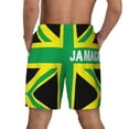 thumbnail image 2 of Men's 2 in 1 Swim Trunks with Compression Liner Jamaica Jamaican Kingdom Flag Quick Dry Beach Shorts, 2 of 6