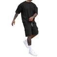 thumbnail image 2 of BRANROY Men's 2 Piece Short Set - Casual Tracksuit for Men, Summer Outfits Two Piece Set with T-Shirt and Shorts,Black,XL, 2 of 6